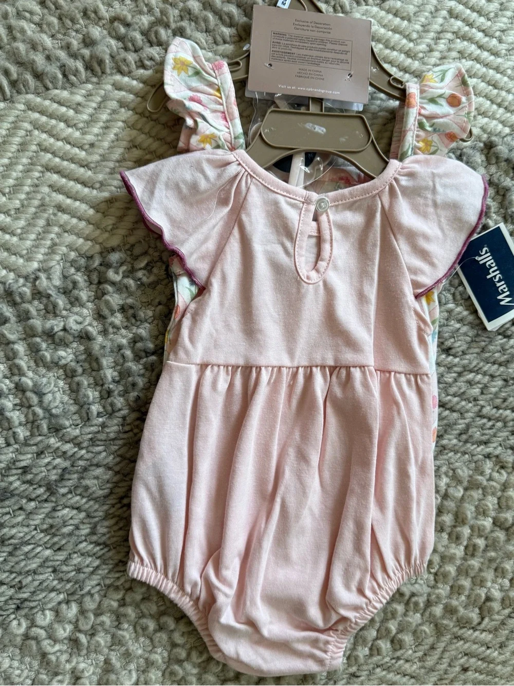 3 pc set chick pea Pink Floral 'Mommy's Little Flower' Baby One-Piece sunglasses
